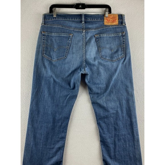 Levi's 559 Jeans Mens 36 x 32 Blue Relaxed Straight Dark Wash Distressed Demin - Picture 12 of 16